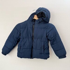 Swiss Tech Puffer Jacket with Hood Navy Blue in Boys XS (4-5) Cozy Lightweight